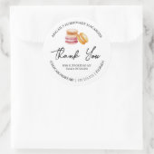 Einfache hausgemachte Macaron Danke Label Runder Aufkleber (Tasche)
