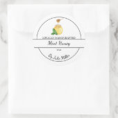 Einfache, hausgemachte Minze, die Honey-Label enth Runder Aufkleber (Tasche)