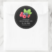 Einfache, hausgemachte Mixed-Berry-Jam-Label Runder Aufkleber (Tasche)