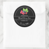Einfache, hausgemachte Mixed-Berry-Jam-Label Runder Aufkleber (Tasche)