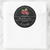 Einfache, hausgemachte Mixed-Berry-Jam-Label Runder Aufkleber (Tasche)