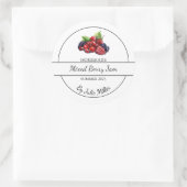 Einfache, hausgemachte Mixed-Berry-Jam-Label Runder Aufkleber (Tasche)