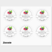 Einfache, hausgemachte Mixed-Berry-Jam-Label Runder Aufkleber (Blatt)