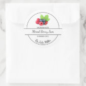 Einfache, hausgemachte Mixed-Berry-Jam-Label Runder Aufkleber (Tasche)