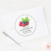 Einfache, hausgemachte Mixed-Berry-Jam-Label Runder Aufkleber (Umschlag)