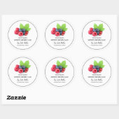 Einfache, hausgemachte Mixed-Berry-Jam-Label Runder Aufkleber (Blatt)