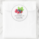 Einfache, hausgemachte Mixed-Berry-Jam-Label Runder Aufkleber (Tasche)