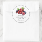 Einfache, hausgemachte Mixed-Berry-Jam-Label Runder Aufkleber (Tasche)