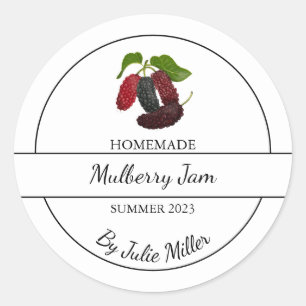 Einfache, hausgemachte Mulberry-Marmelade Runder Aufkleber