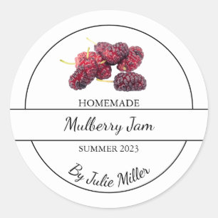Einfache, hausgemachte Mulberry-Marmelade Runder Aufkleber