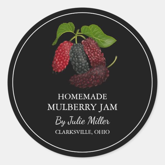 Einfache, hausgemachte Mulberry-Marmelade Runder Aufkleber (Vorderseite)