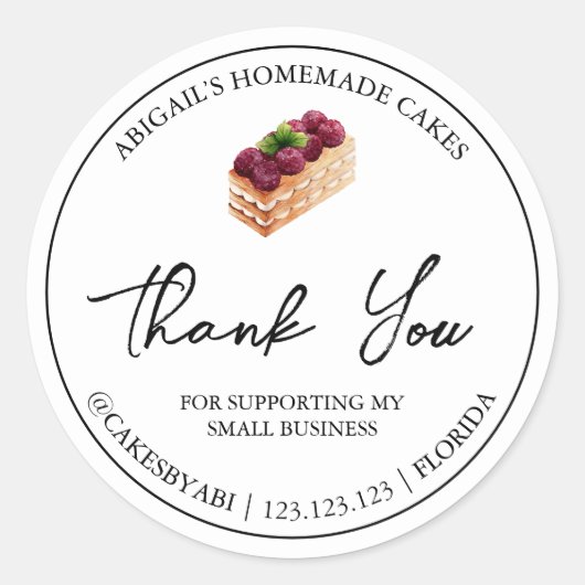 Einfache hausgemachte Nachspeise, Dankeschön Label Runder Aufkleber (Vorderseite)