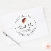 Einfache hausgemachte Nachspeise, Dankeschön Label Runder Aufkleber (Umschlag)