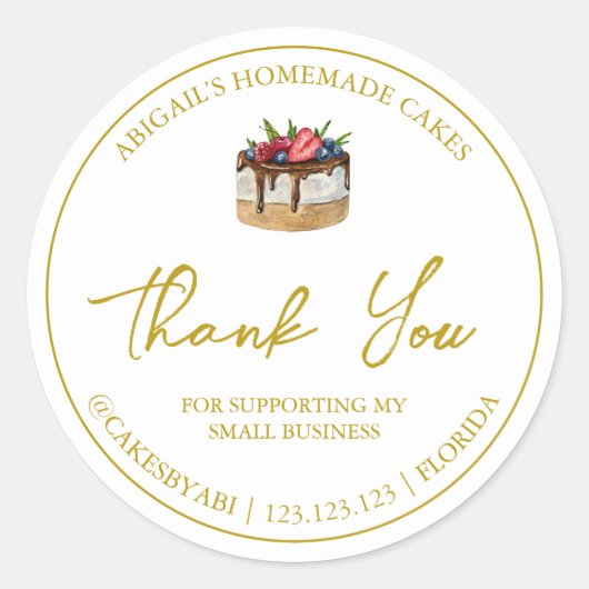 Einfache hausgemachte Nachspeise, Dankeschön Label Runder Aufkleber (Vorderseite)