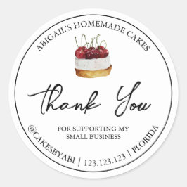 Einfache hausgemachte Nachspeise, Dankeschön Label Runder Aufkleber