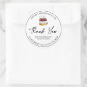Einfache hausgemachte Nachspeise, Dankeschön Label Runder Aufkleber (Tasche)