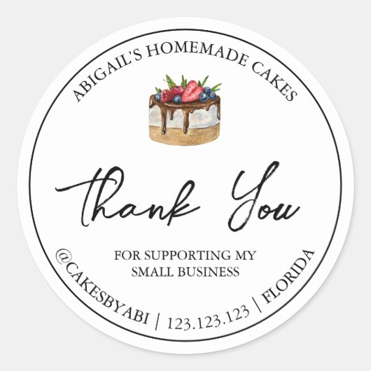 Einfache hausgemachte Nachspeise, Dankeschön Label Runder Aufkleber (Vorderseite)