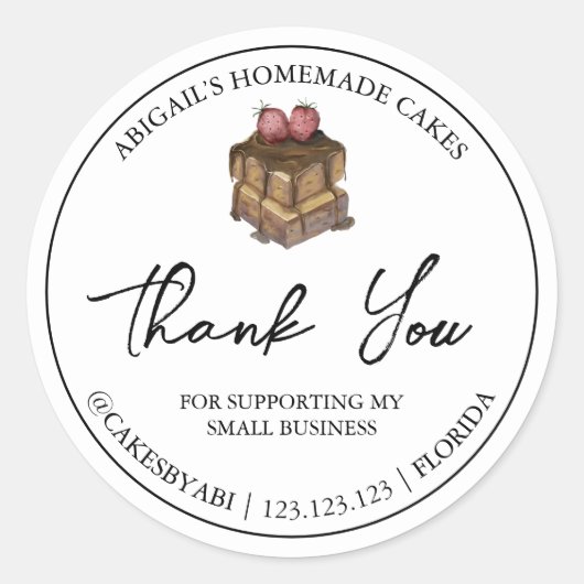 Einfache hausgemachte Nachspeise, Dankeschön Label Runder Aufkleber (Vorderseite)