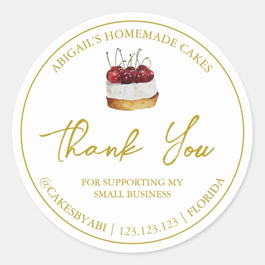Einfache hausgemachte Nachspeise, Dankeschön Label Runder Aufkleber (Vorderseite)