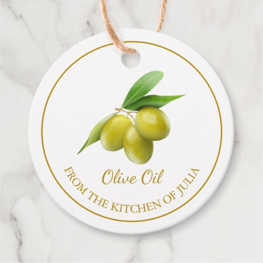 Einfache, hausgemachte Olive Oil Hang Tag Geschenkanhänger (Vorderseite)