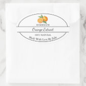 Einfache, hausgemachte Orange Extract Ovaler Aufkleber (Tasche)