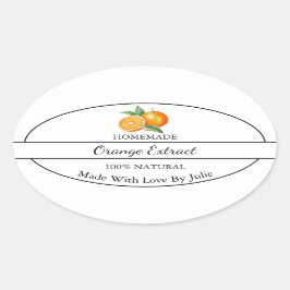 Einfache, hausgemachte Orange Extract Ovaler Aufkleber