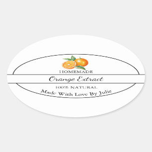 Einfache, hausgemachte Orange Extract Ovaler Aufkleber