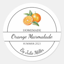 Einfache, hausgemachte Orangenmarmalade Runder Aufkleber