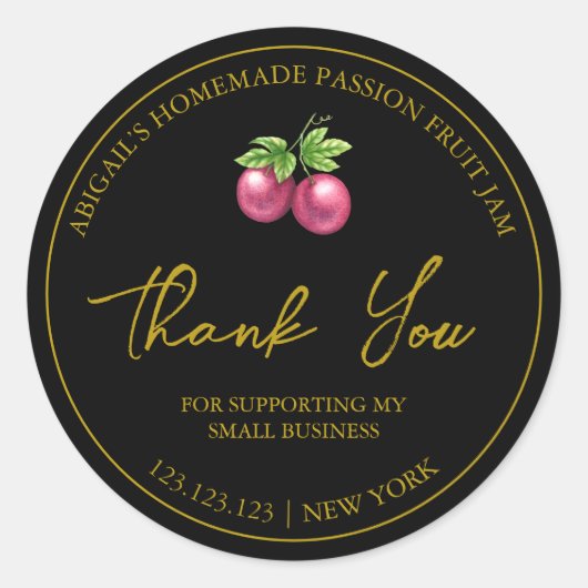 Einfache, hausgemachte Passion Fruit-Marmelade Dan Runder Aufkleber (Vorderseite)