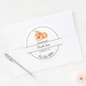 Einfache, hausgemachte Pfirsichstempel Runder Aufkleber (Umschlag)