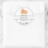 Einfache, hausgemachte Pfirsichstempel Runder Aufkleber (Tasche)