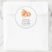 Einfache, hausgemachte Pfirsichstempel Runder Aufkleber (Tasche)