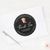 Einfache hausgemachte Popcorn Danke Label Runder Aufkleber (Umschlag)