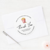 Einfache hausgemachte Popcorn Danke Label Runder Aufkleber (Umschlag)