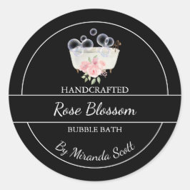 Einfache, hausgemachte Rose-Blase-Badewanne Runder Aufkleber