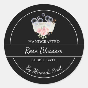 Einfache, hausgemachte Rose-Blase-Badewanne Runder Aufkleber