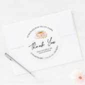 Einfache hausgemachte Rose Tee Danke Label Runder Aufkleber (Umschlag)
