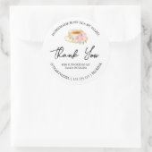 Einfache hausgemachte Rose Tee Danke Label Runder Aufkleber (Tasche)