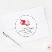 Einfache hausgemachte Rote Zwiebel Runder Aufkleber (Umschlag)