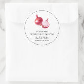 Einfache hausgemachte Rote Zwiebel Runder Aufkleber (Tasche)