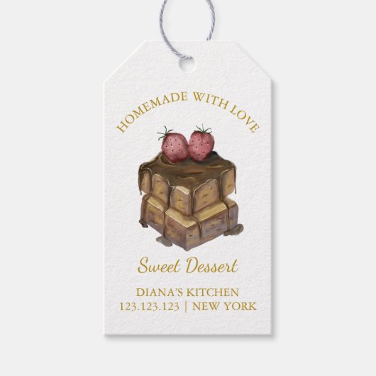 Einfache hausgemachte Schokolade Dessert Hang Tag Geschenkanhänger (Vorderseite)