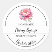 Einfache, hausgemachte Sirup Runder Aufkleber (Vorderseite)