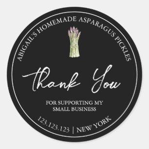 Einfache hausgemachte Spargel Pickle Danke Label Runder Aufkleber