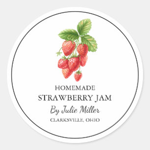 Einfache, hausgemachte Strawberry-Marmelade Runder Aufkleber