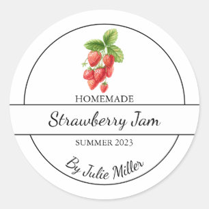 Einfache, hausgemachte Strawberry-Marmelade Runder Aufkleber