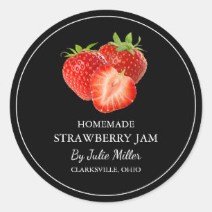 Einfache, hausgemachte Strawberry-Marmelade Runder Aufkleber