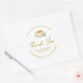 Einfache hausgemachte Tee Dankeschön Label Runder Aufkleber (Umschlag)