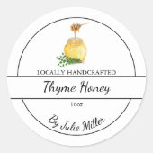 Einfache, hausgemachte Thyme-Marke Runder Aufkleber (Vorderseite)