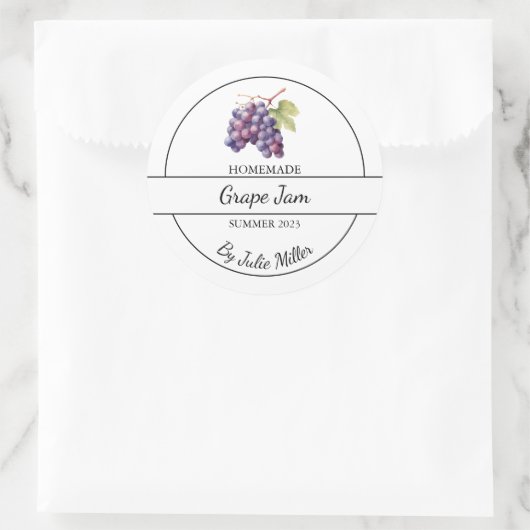 Einfache, hausgemachte Traubensteine Runder Aufkleber (Tasche)