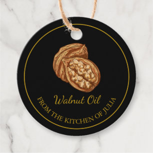 Einfache, hausgemachte Walnut Oil Hang Tag l Black Geschenkanhänger